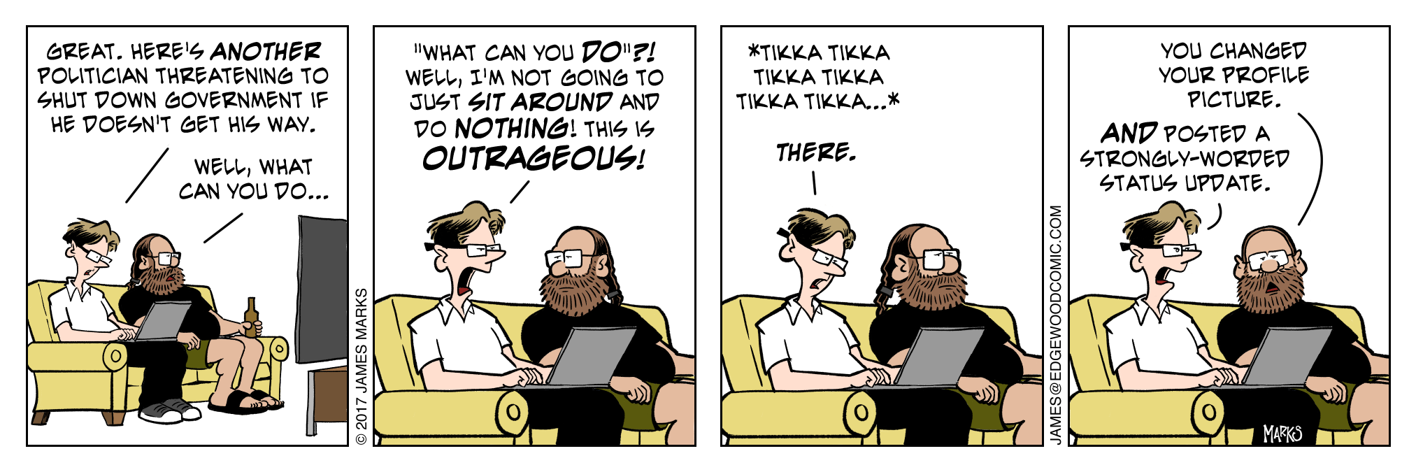 Status update comic strip